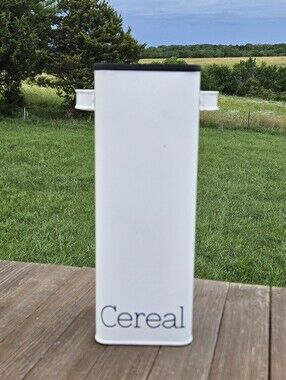 Kirkland white metal cereal container #cereal #kitchen